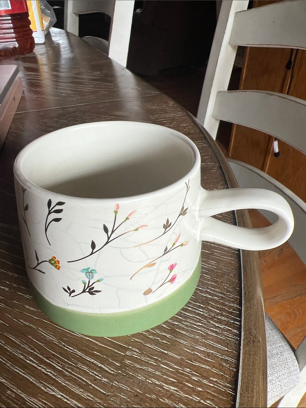 Mimi Ceramic Floral Mug with Green Base